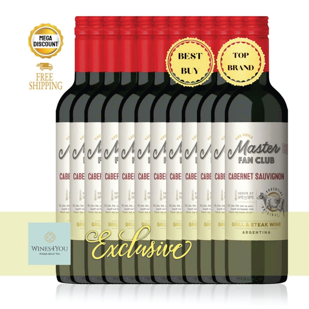 The Grill Master Fan Club Cabernet Sauvignon Argentina Red Wine 12btls Ctn Promo!